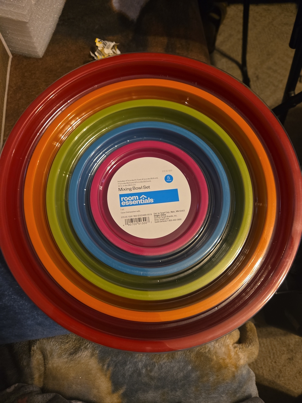 Room Essentials Colorful Nesting Mixing Bowl Set - Multi